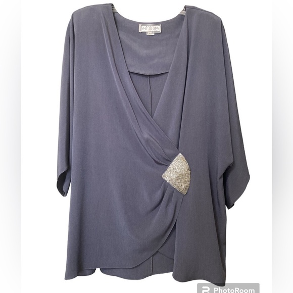 Grey wrap top size 24 - Picture 1 of 9